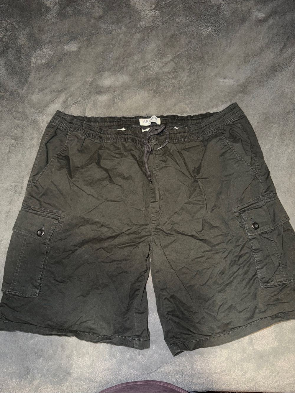 Arizona Jean Company Black Men's Cargo Drawstring Shorts